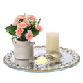 Sumtree Crystal Mirrored Vanity Tray – Round Perfume & Jewelry Organizer
