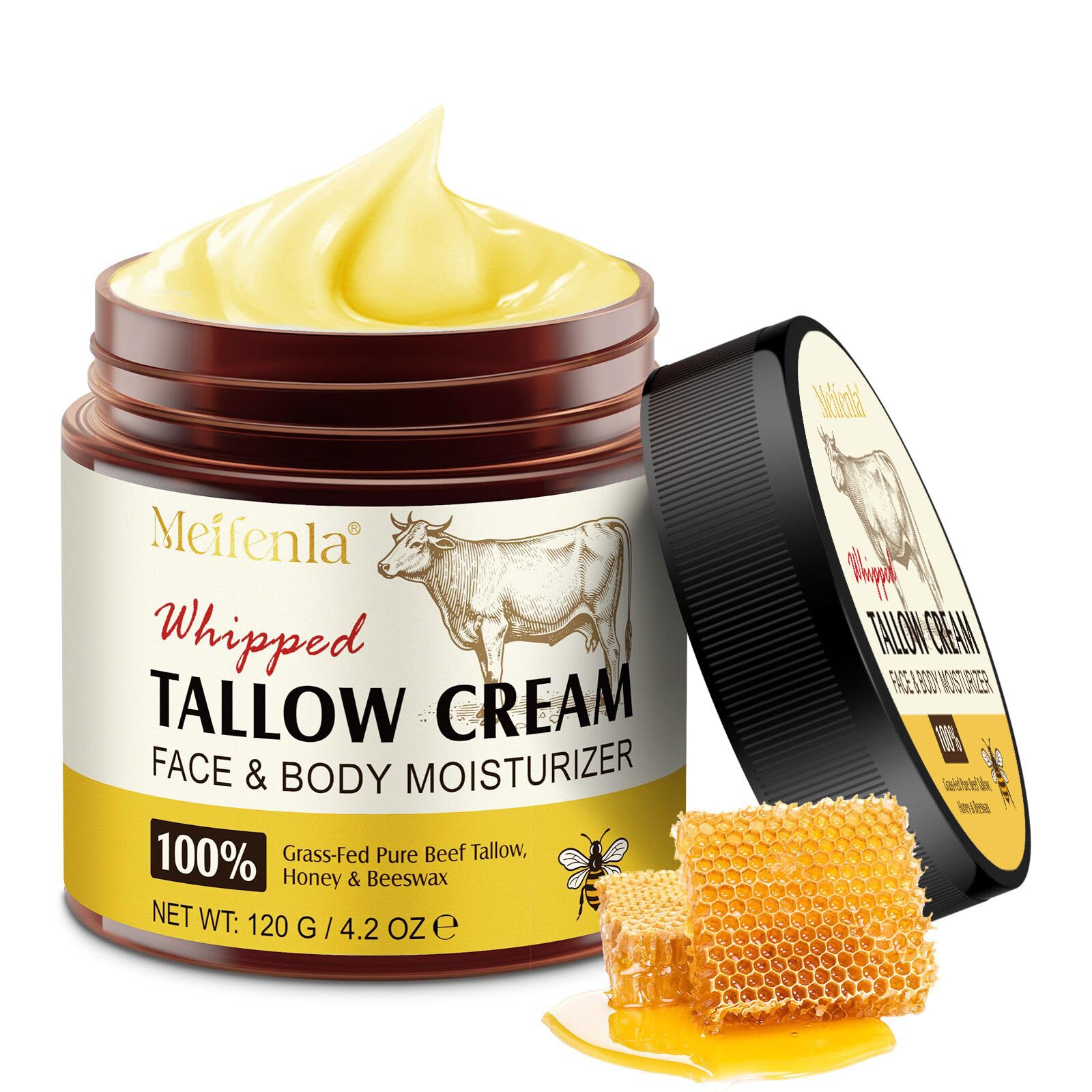 Jolof Store Whipped Beef Tallow & Honey Balm – Natural Face Moisturizer 120g