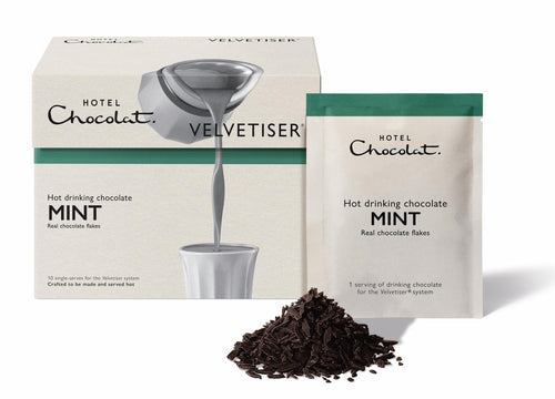 Hotel Chocolat Mint 70% Dark Hot Chocolate - 10 Single-Serve Sachets