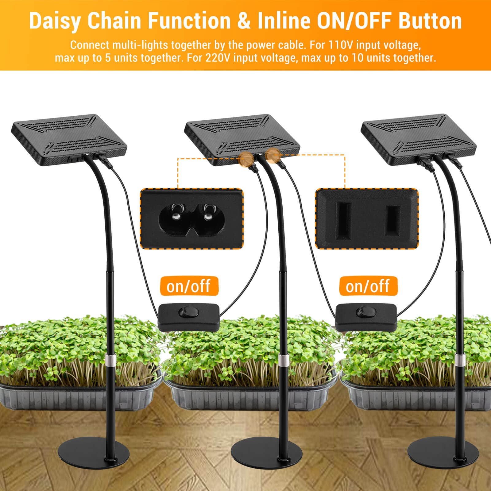 FECiDA Full Spectrum LED Grow Light – 25W Desk Plant Lamp with UV-IR