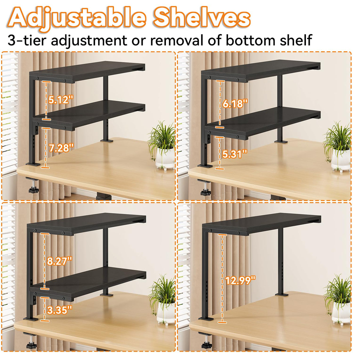 IBUYKE Clamp on Desk Shelf, 22.8” Large Desk Extender Shelves TMZ010B - image 3