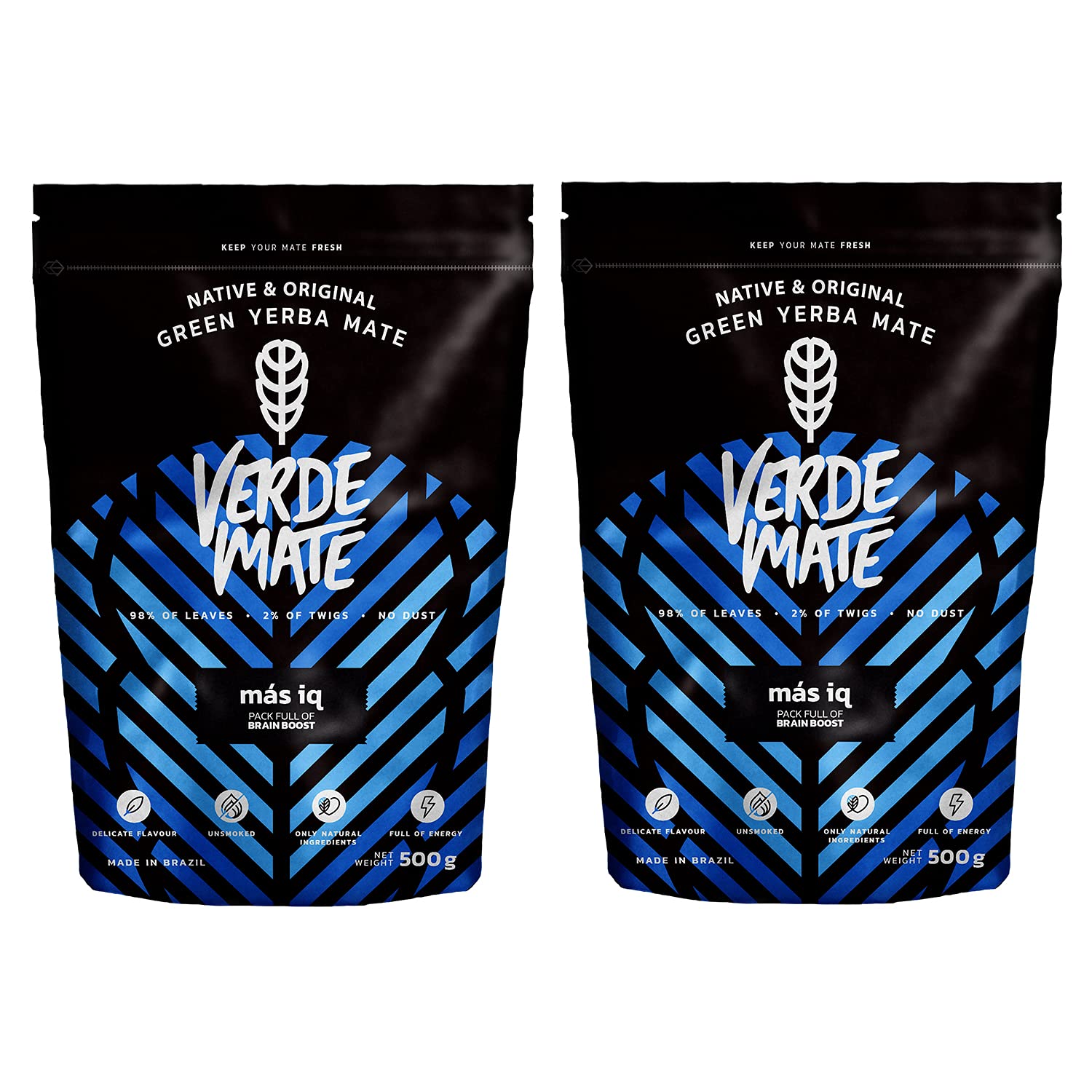 Verde Mate Mas IQ Yerba Mate Tea – Guarana & Ginseng Blend 2x500g