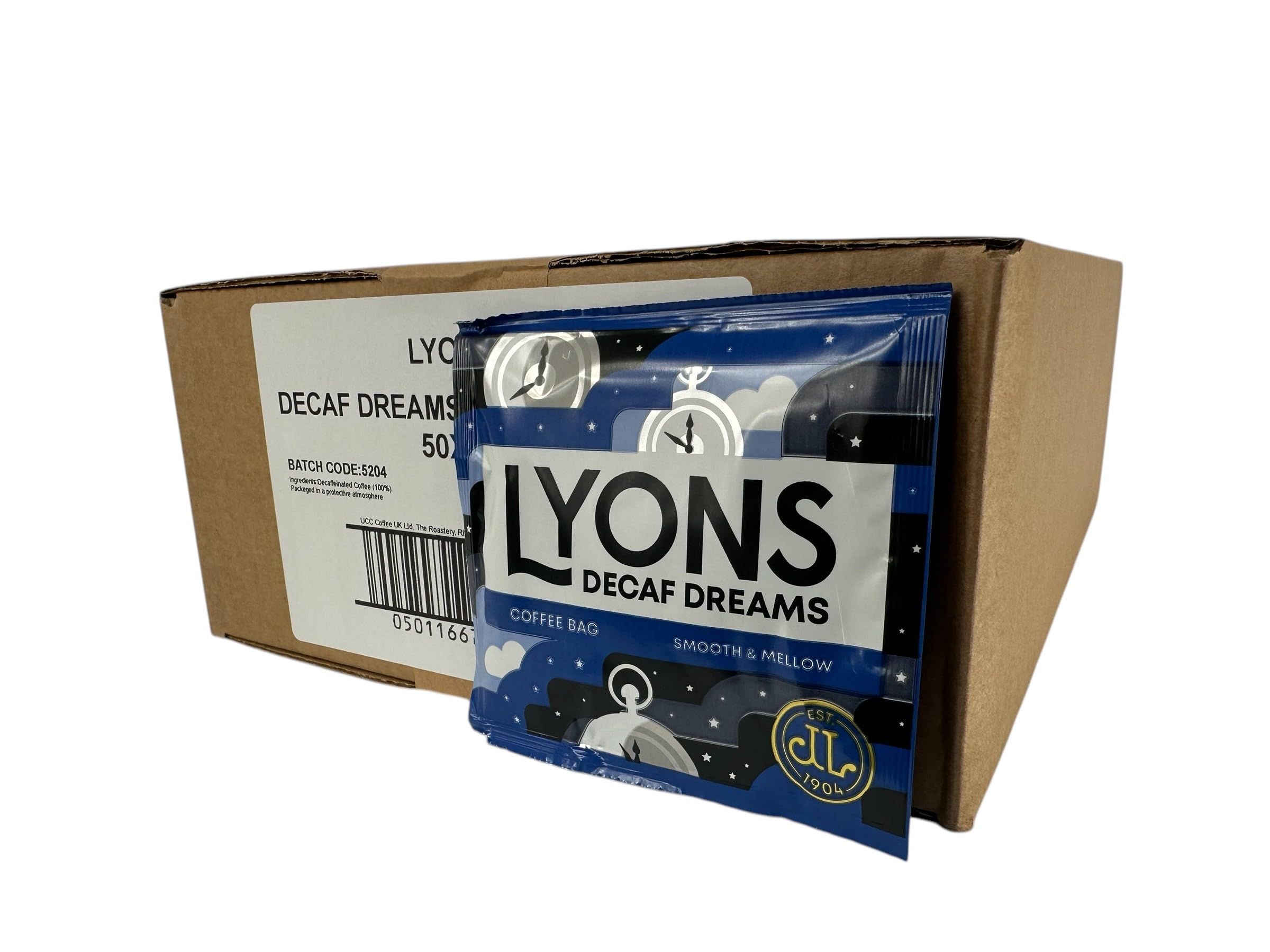 Lyons Decaf Dreams Coffee Bags – 50 Individually Sealed Bulk Pack