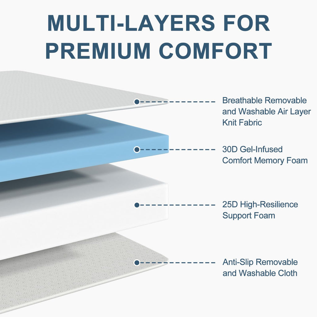 Folding Mattress Double, 4 Inch Tri-fold Floor Mattress 190x135x10cm