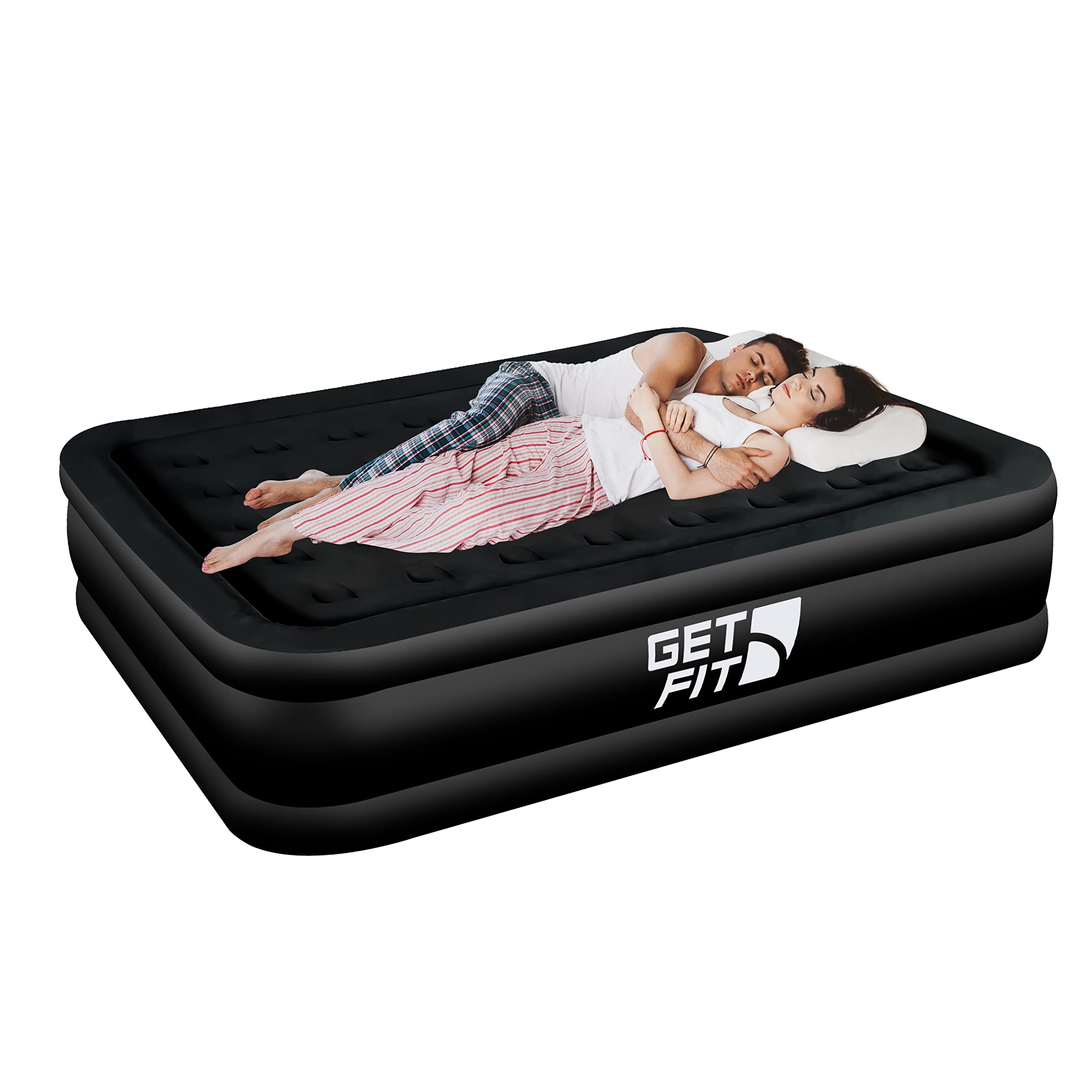 Get Fit King Size Air Mattress with Built-In Pump and 2 Pillows