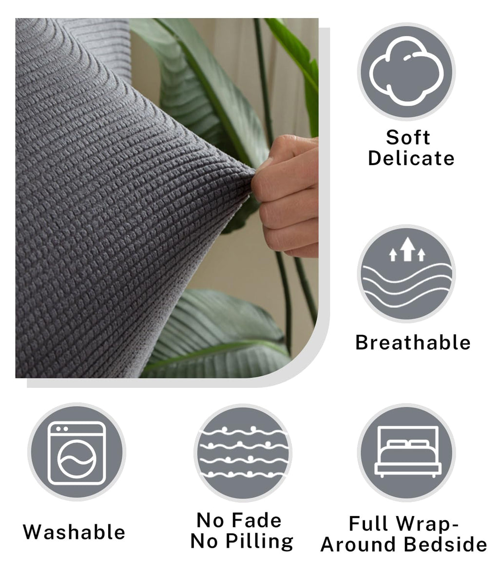 FANSU Headboard Cover for Single Double King Size Bed, Polar fleece Dustproof Headboard Wrap - image 5