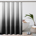 WELTRXE Ombre Black Shower Curtain | Weighted Hem Polyester with 12 Hooks