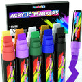 FansArriche 15mm Jumbo Acrylic Paint Markers – 10 Waterproof Colours