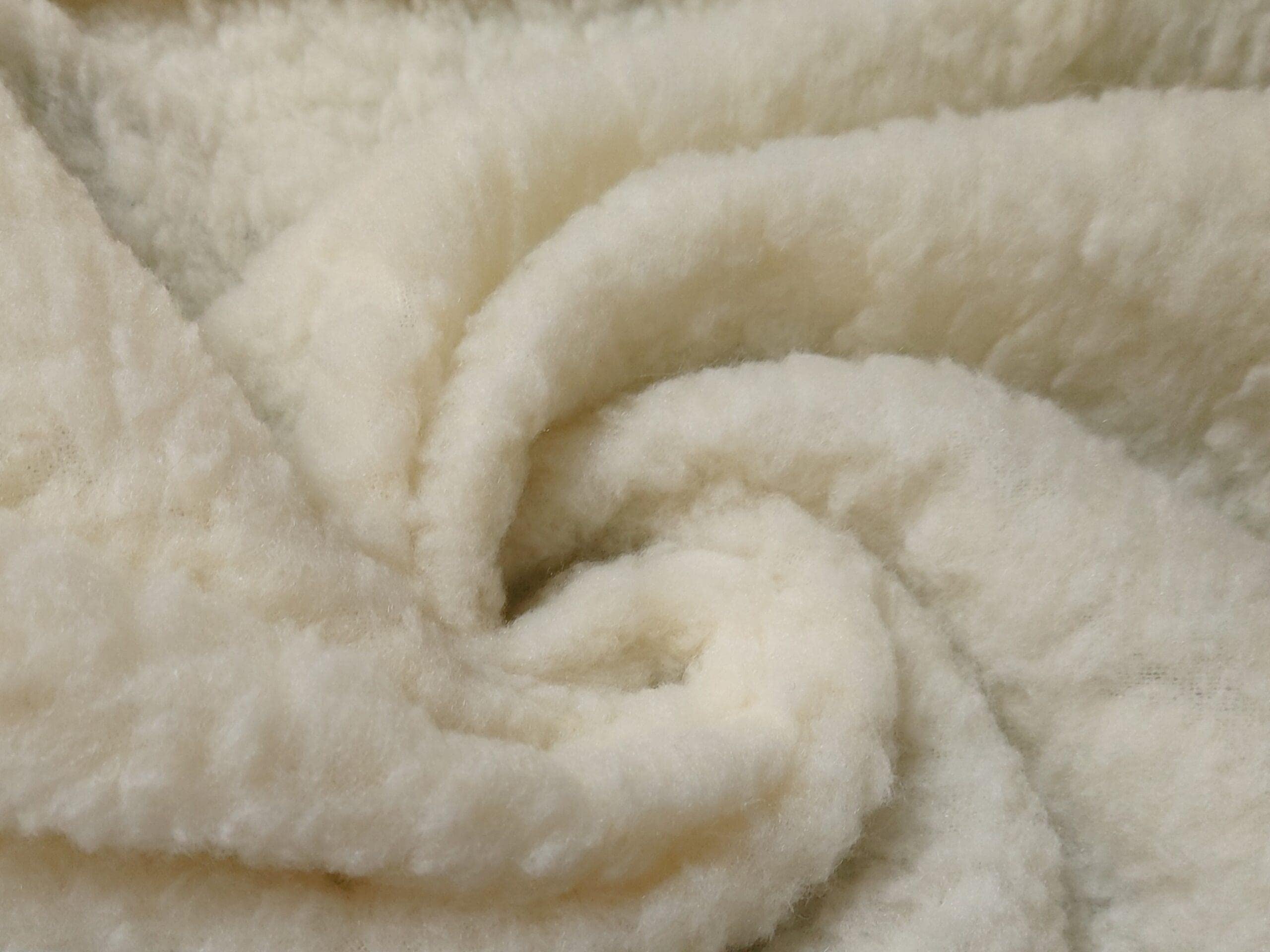 Jolof Store Cream Sherpa Fleece Faux Fur Sheepskin Fabric - 1m x 150cm