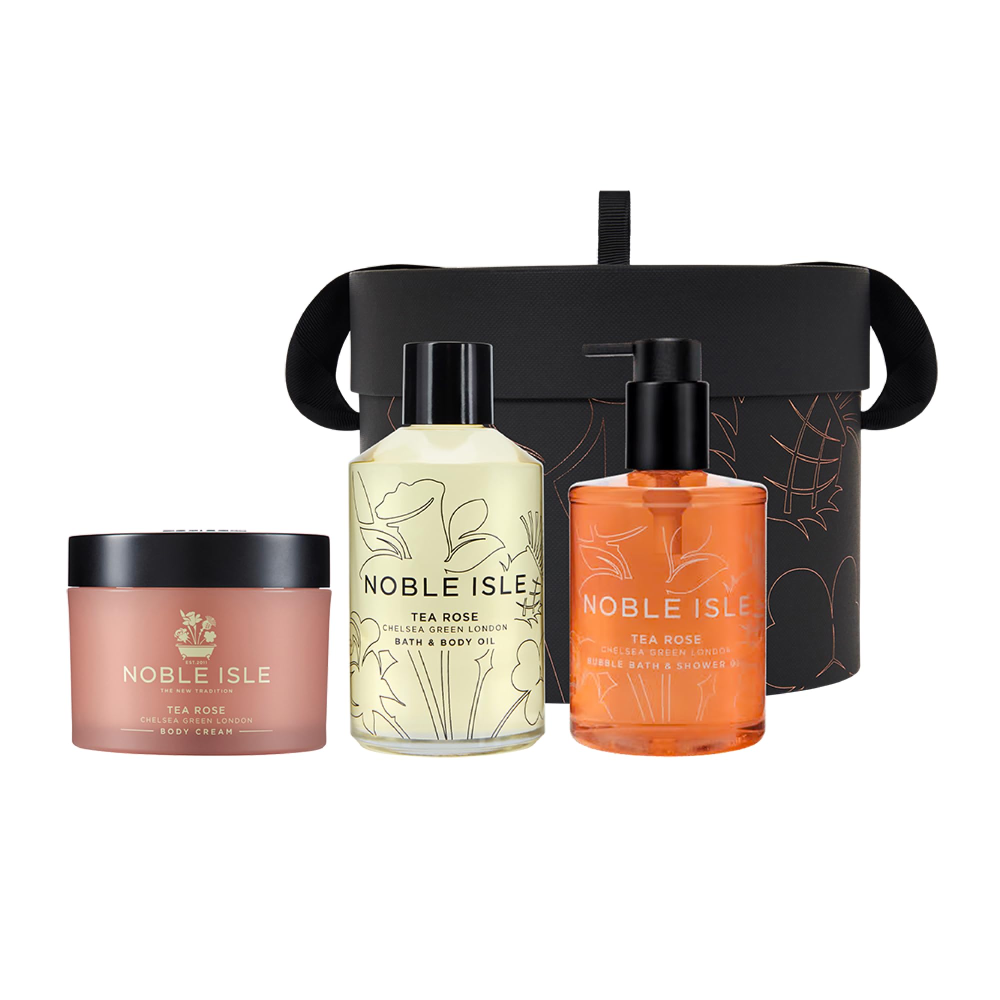 Noble Isle Tea Rose Luxury Bath & Body Gift Set | 3 x 250ml Vegan Kit