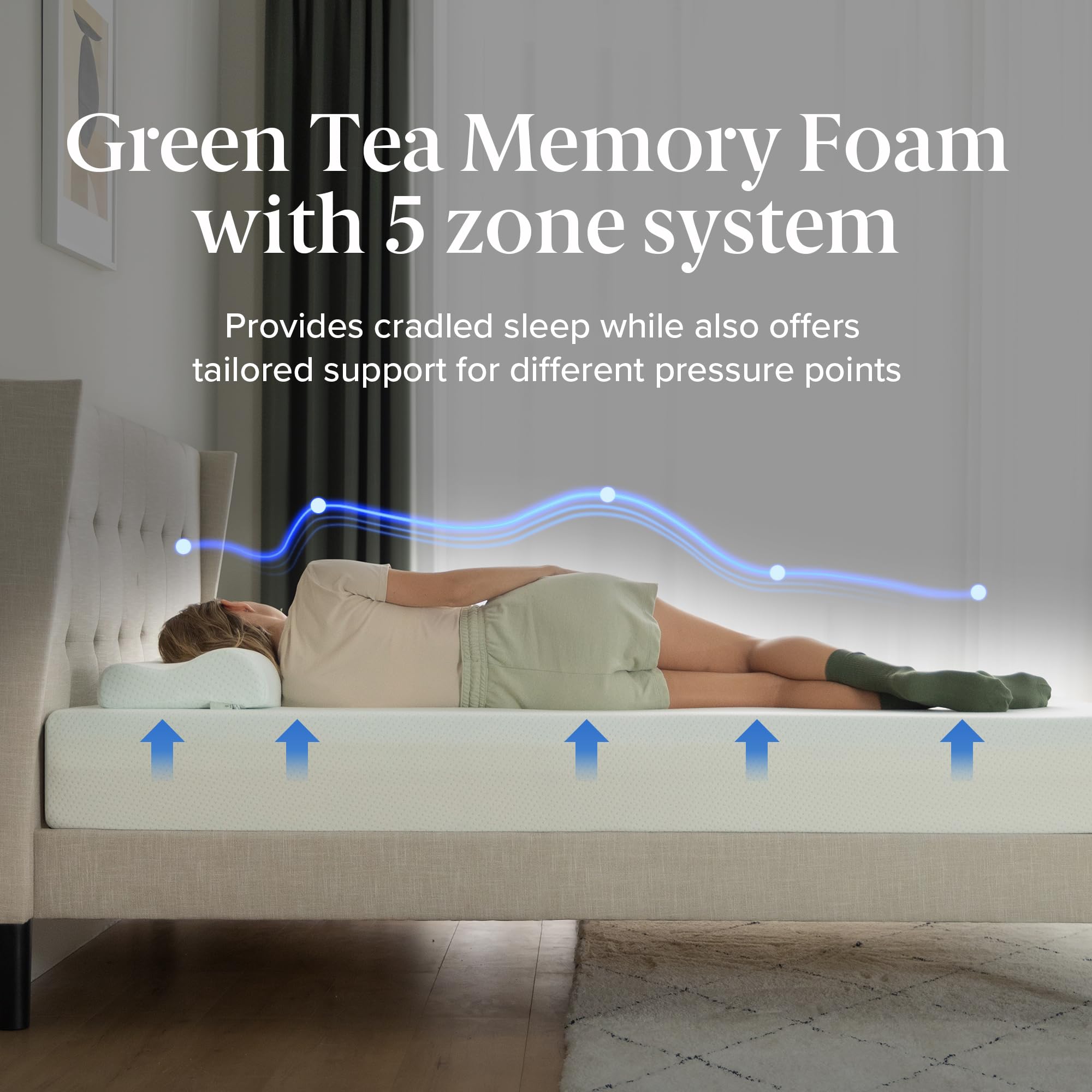 Zinus Single Memory Foam Mattress – 5-Zone Orthopaedic Support – 90x190cm