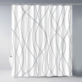 Jolof Store Grey and White Striped Fabric Shower Curtain - 72x72 Inch