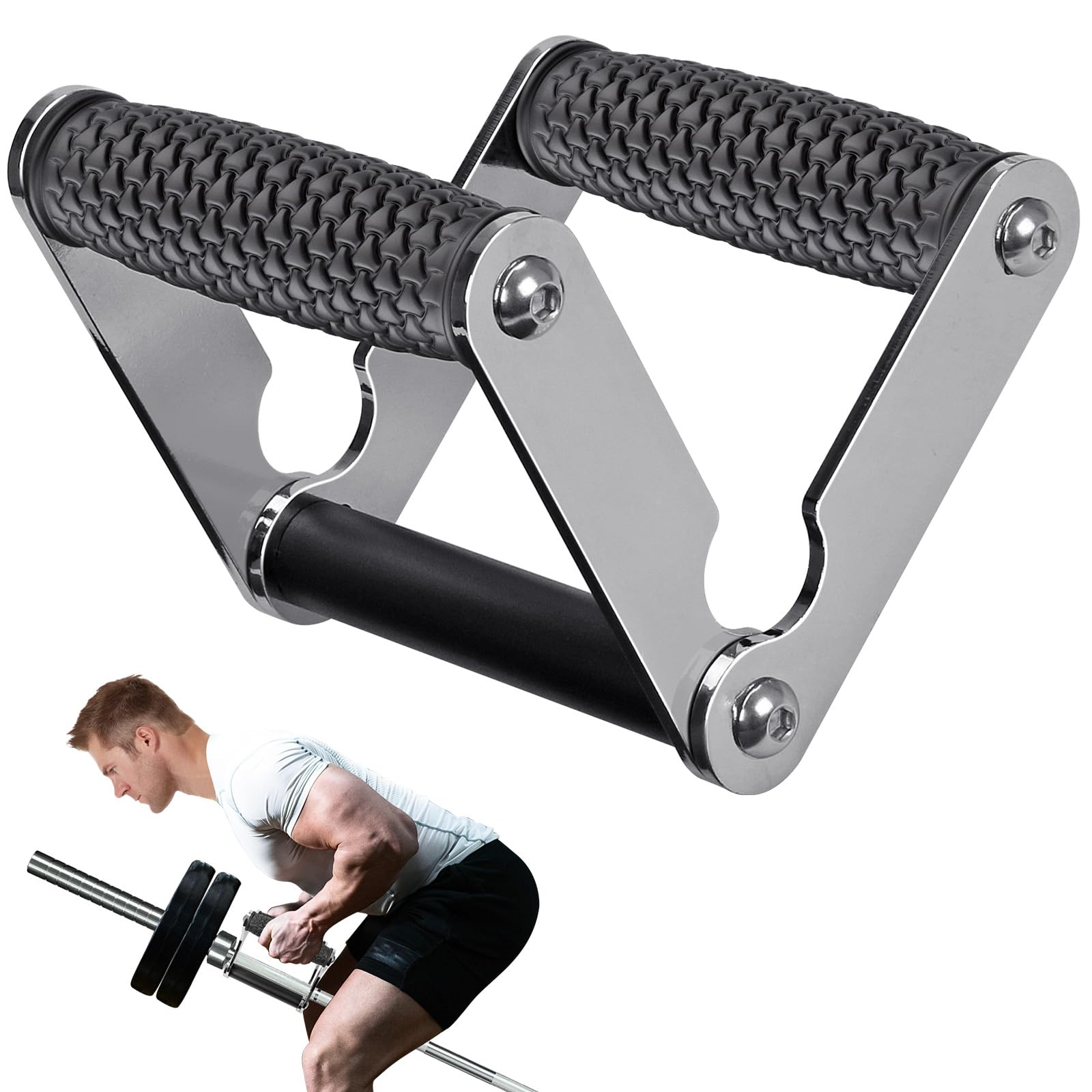 SELEWARE V Bar Landmine Handle – Double D T-Row Attachment for Olympic Bars