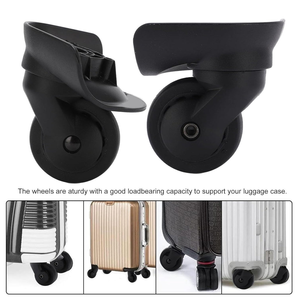 Tyenaza Luggage Replacement Wheels, 2 Black Swivel Casters, 360° Rotation - image 3