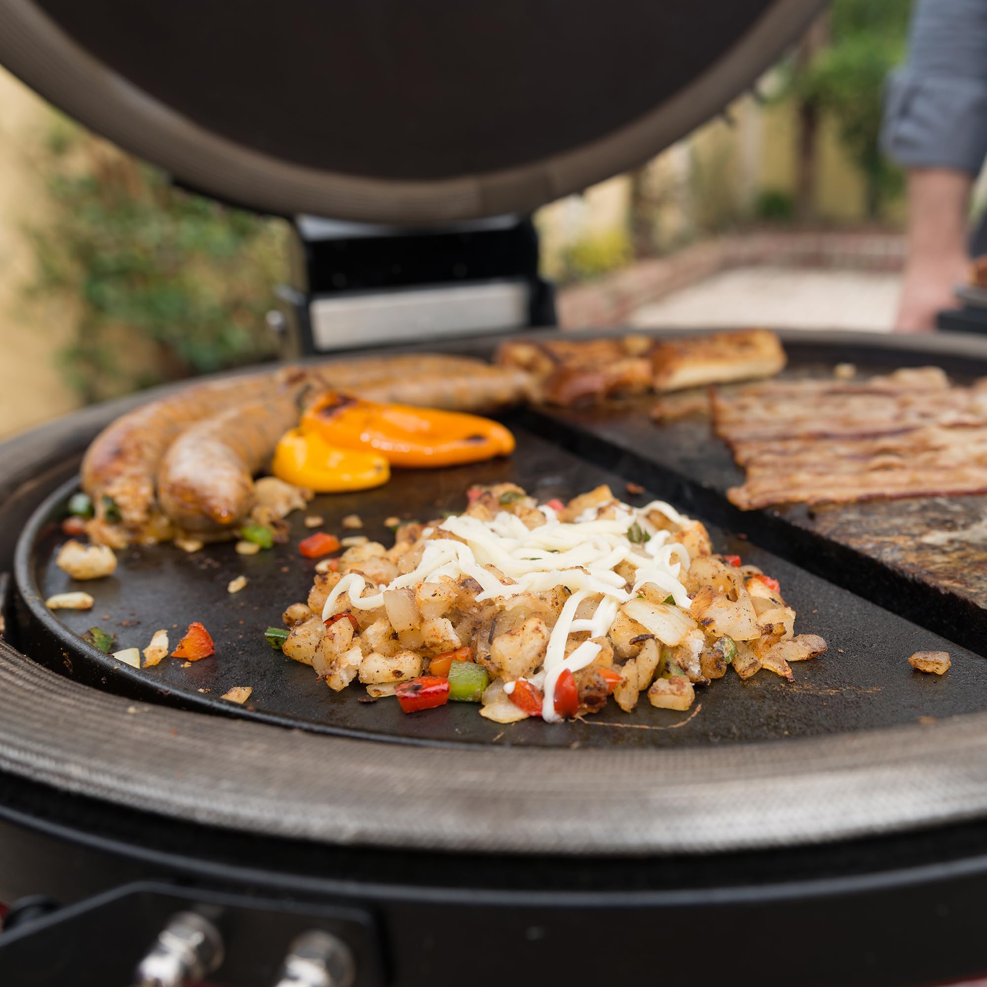 Kamado Joe Classic Joe Reversible Cast Iron Griddle – Half Moon Accessory