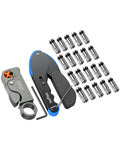 eSynic Coax Crimping Tool Kit for RG6 RG59 with 20 F-Type Connectors