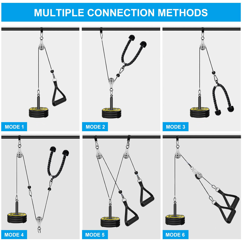 Dual Cable Pulley System – Home Gym LAT Pull Down Equipment