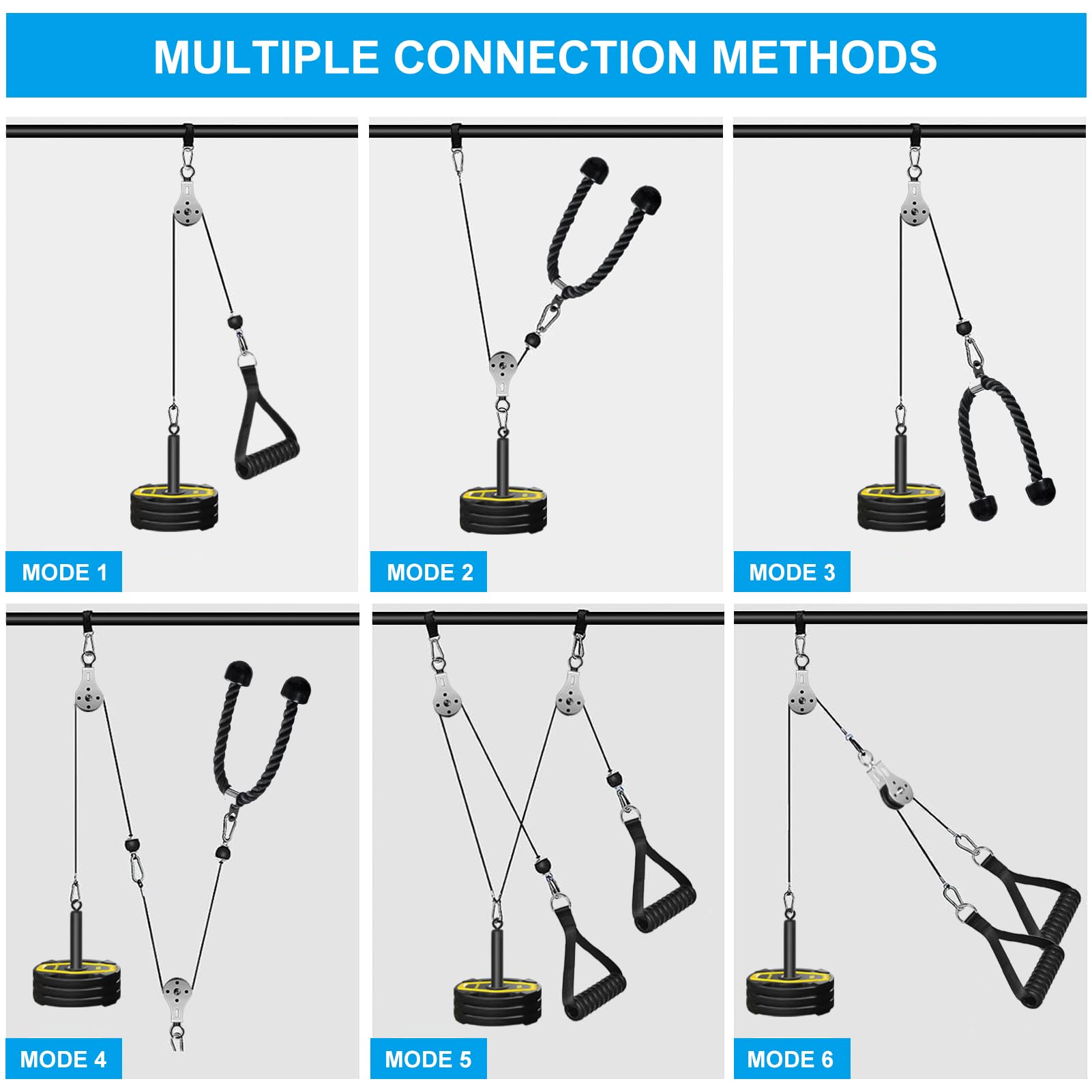 Dual Cable Pulley System – Home Gym LAT Pull Down Equipment