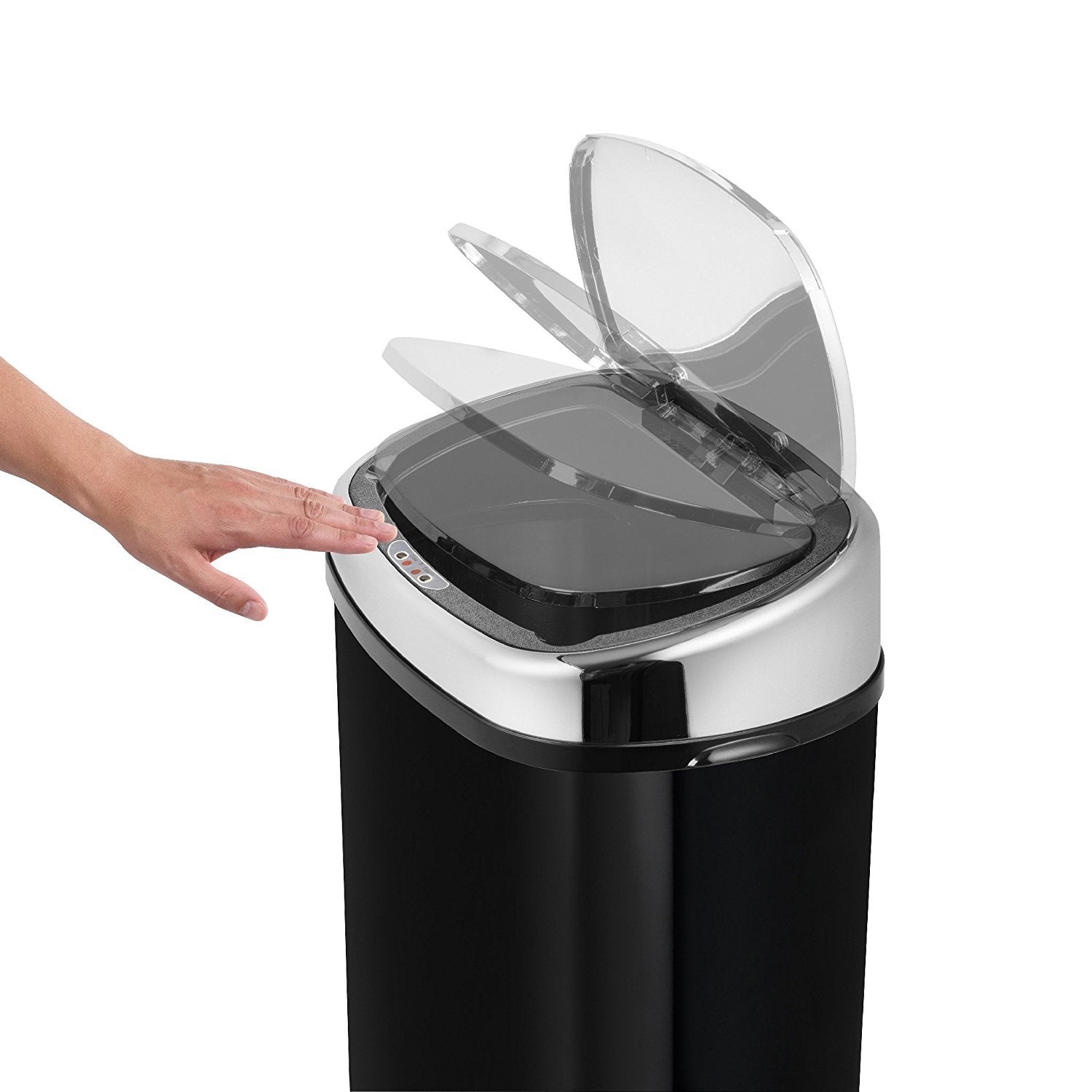 Tower T80900 Sensor Kitchen Bin | 58L Touchless Stainless Steel - Black