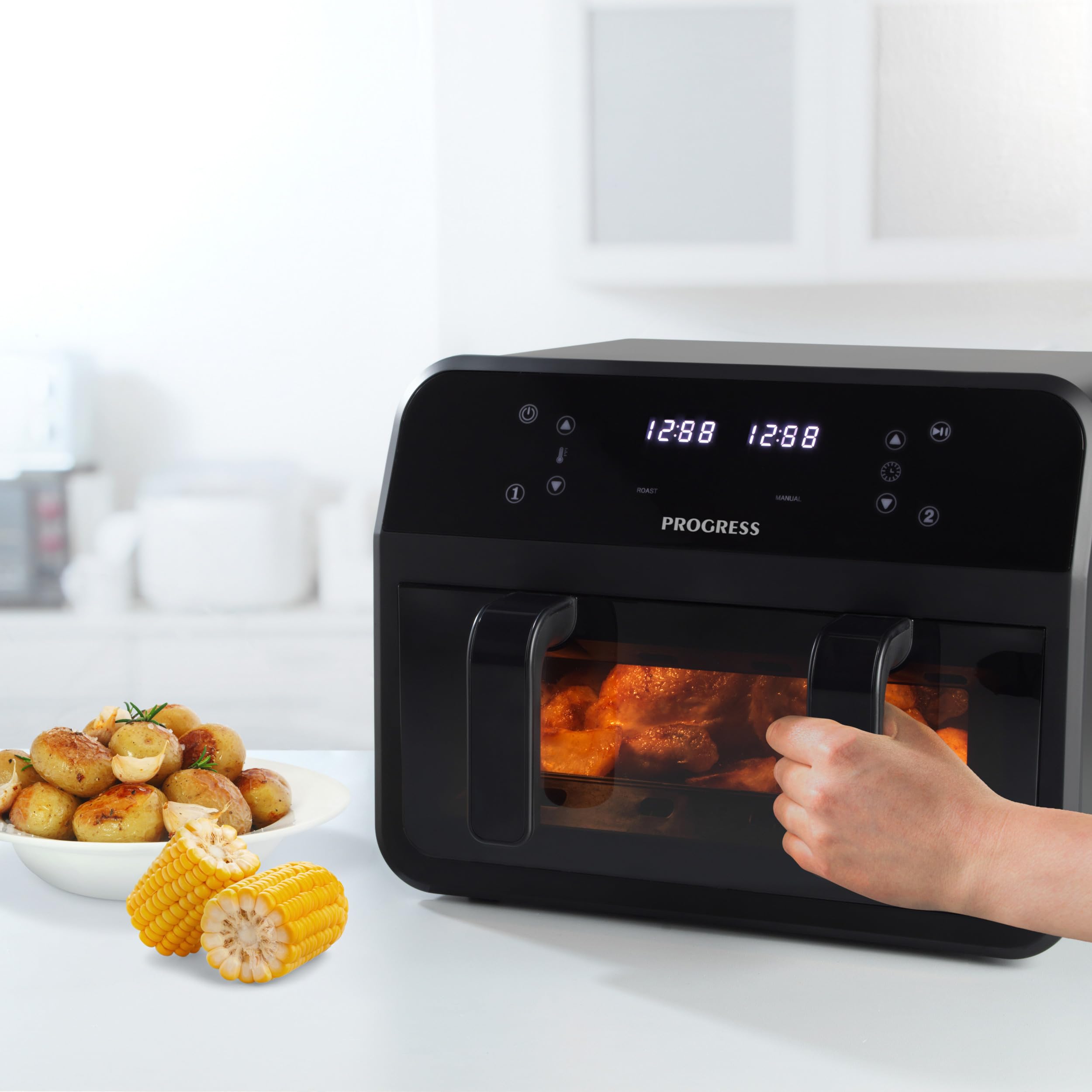 Progress Dual View Air Fryer – 7L Digital Non-Stick Family Cooker