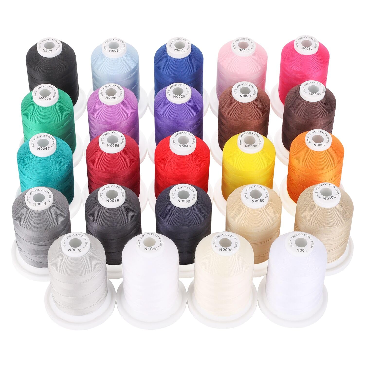 New brothread 24 Colors Mercerized Cotton Thread 30WT for Quilting