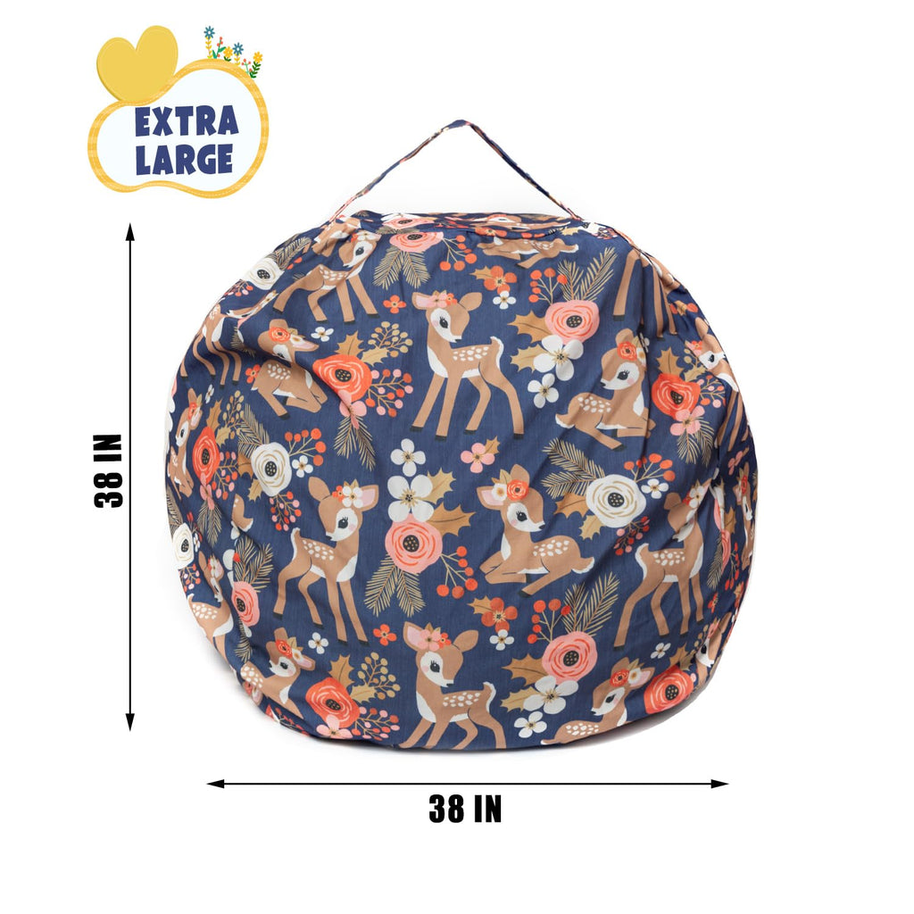 Round Bean Bag Cover Only without Filling, Large Stuffed Animal Bean Bag Storage, Bean Bag Chair Cover - image 2