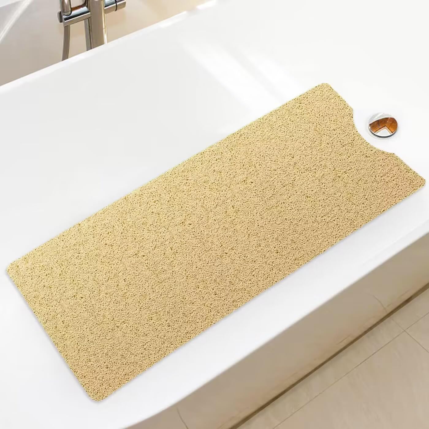 Bingobang Non-Slip Bath Mat | 100x40cm Loofah Textured PVC Shower Mat