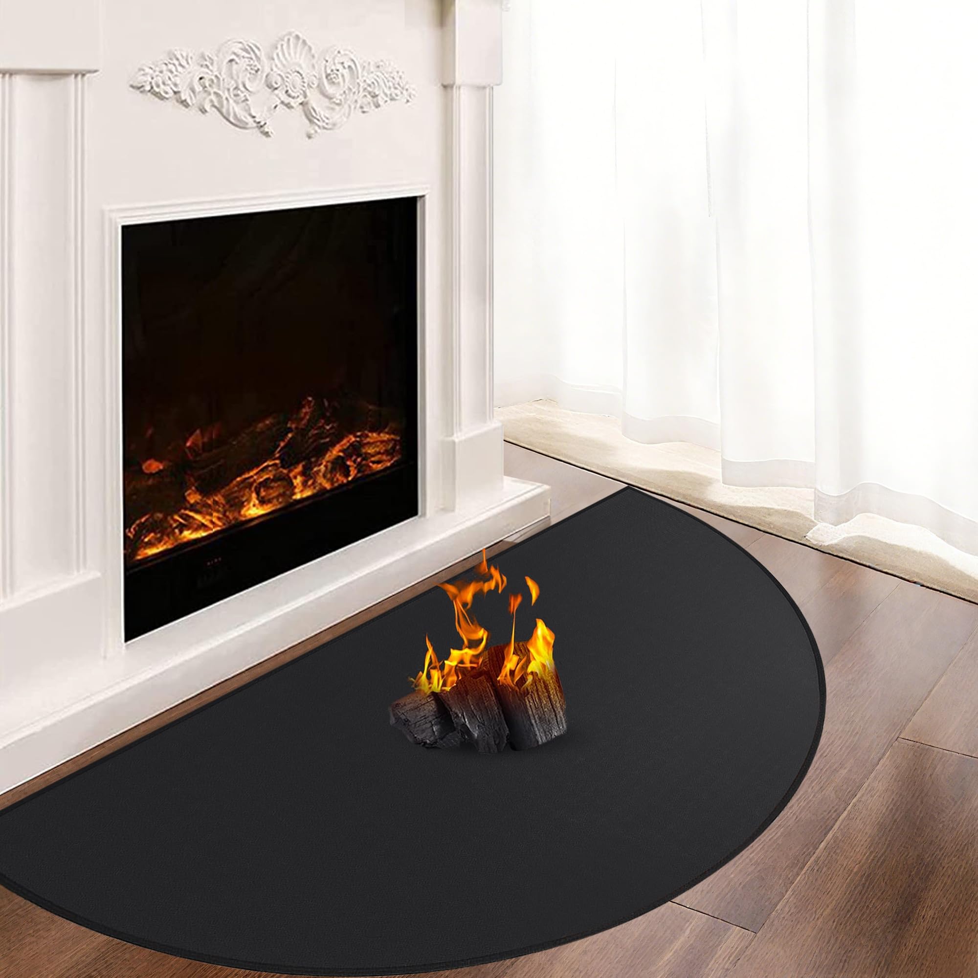 Fireproof Fireplace Mat – 100x60cm Hearth Rug for Wood Stoves