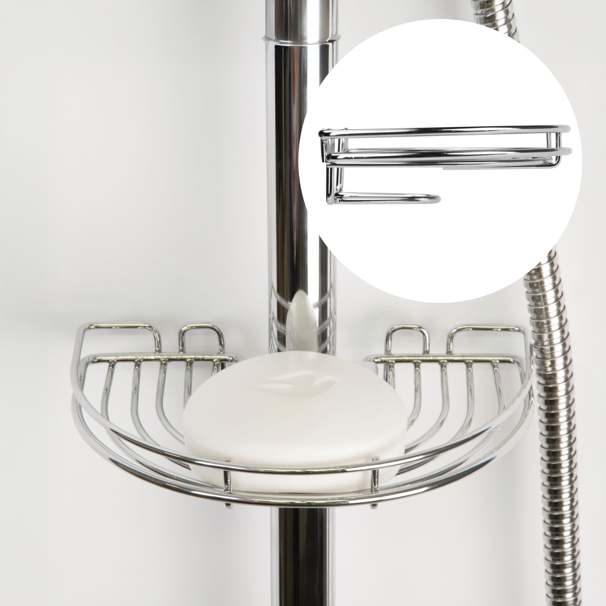 Croydex Easy Fit Riser Rail Soap Basket – Rust-Free Shower Caddy Organiser