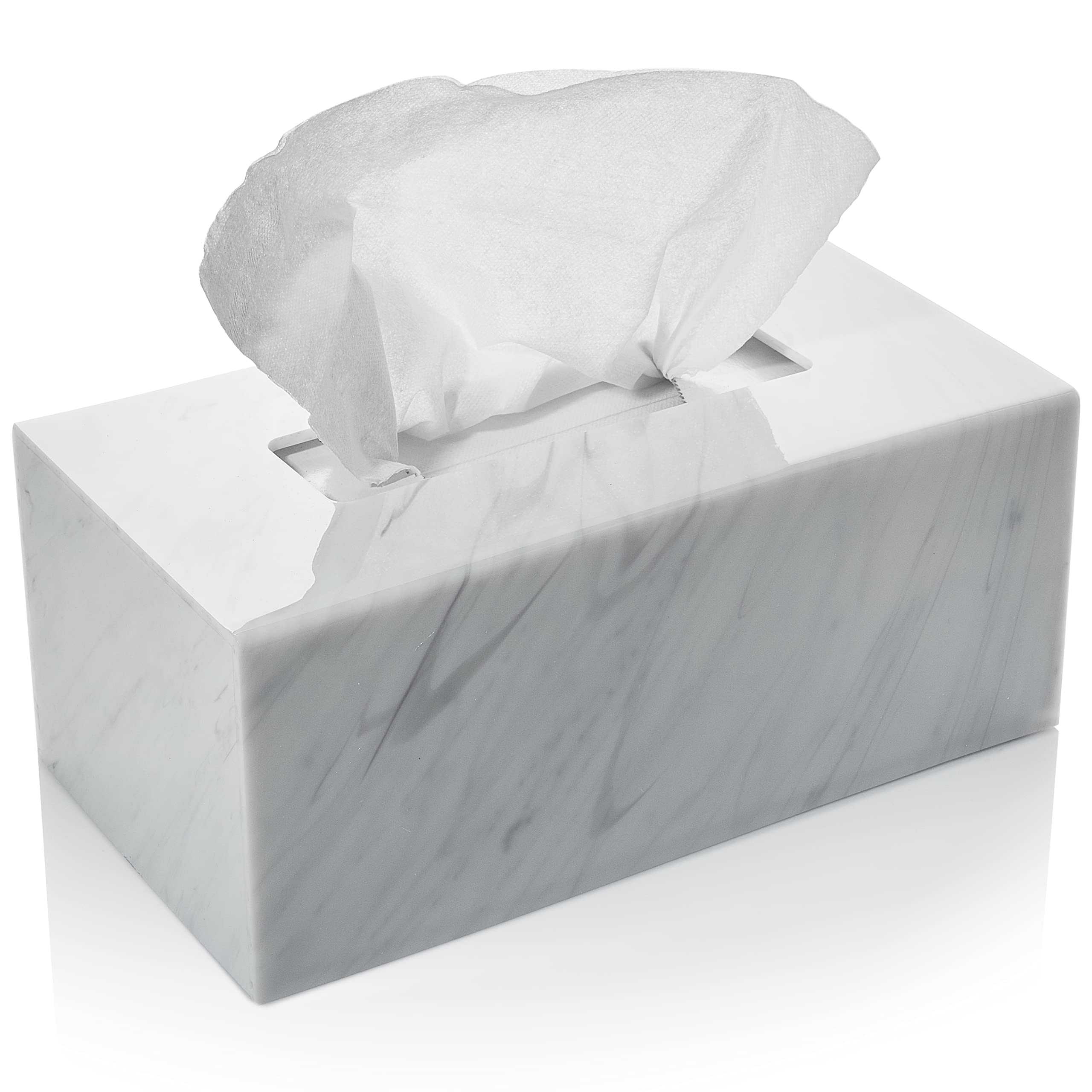 Acrylic Tissue Box Holder – Rectangle Marble Facial Dispenser