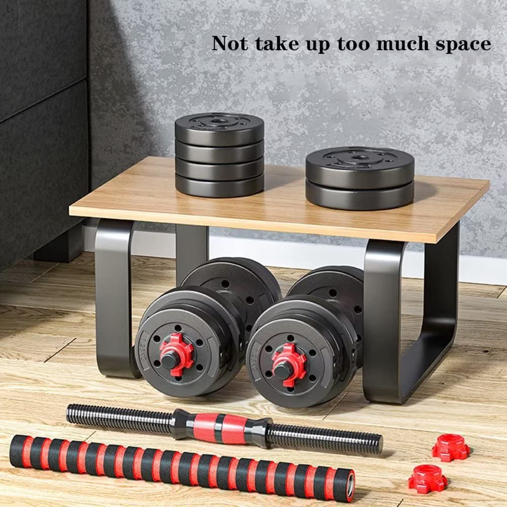 BCBIG 10kg Adjustable Dumbbell Set | Red PVC & Iron Sand Home Gym