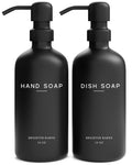 Brighter Barns Glass Soap Dispenser Set – Black Farmhouse Kitchen Decor