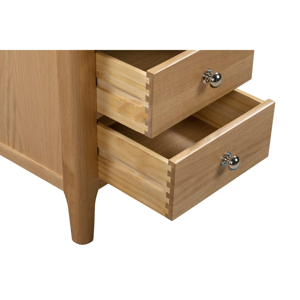 Julian Bowen Cotswold Bedside Table, 3 Drawer, Solid Oak - H65 x W45 cm - image 5