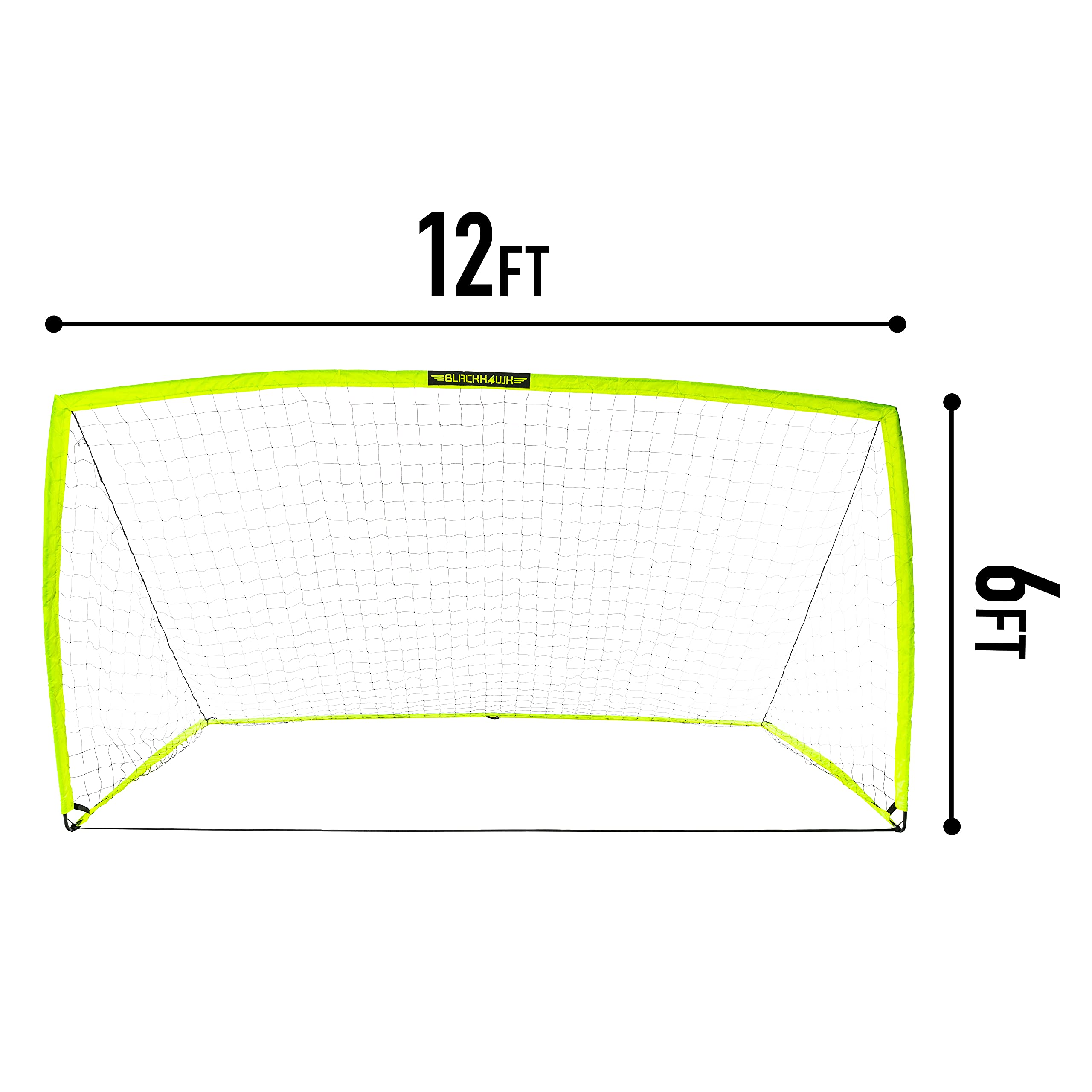Franklin Sports Blackhawk Portable Soccer Goal – 12' x 6' Pop Up Net