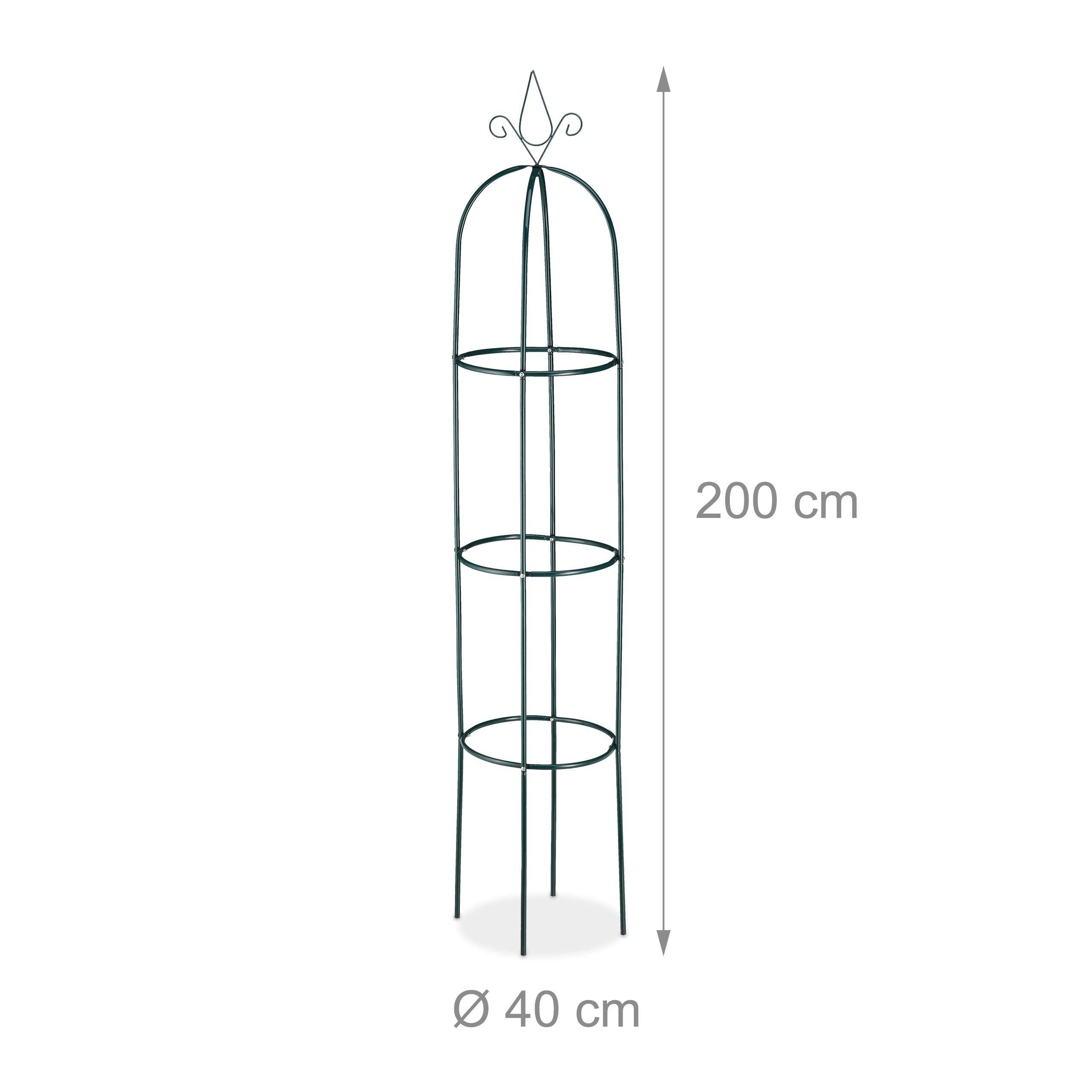 Relaxdays Metal Garden Obelisk – 200cm XL Trellis for Climbing Plants