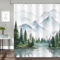 Bonhause Misty Forest Shower Curtain | Waterproof Nature Decor | 180x180cm