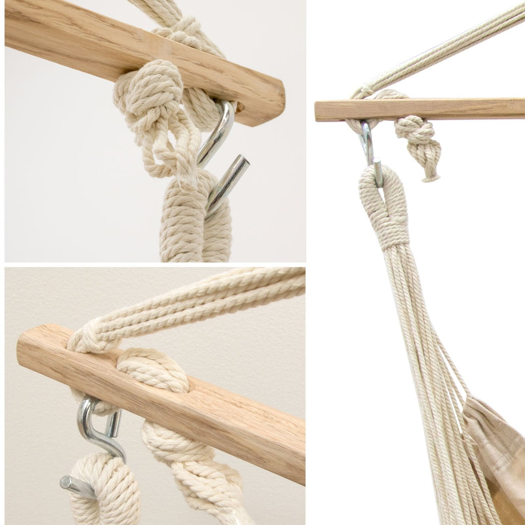 AMANKA XXL Hanging Swing Chair | 185x130cm Cotton Cloth Seat - Beige