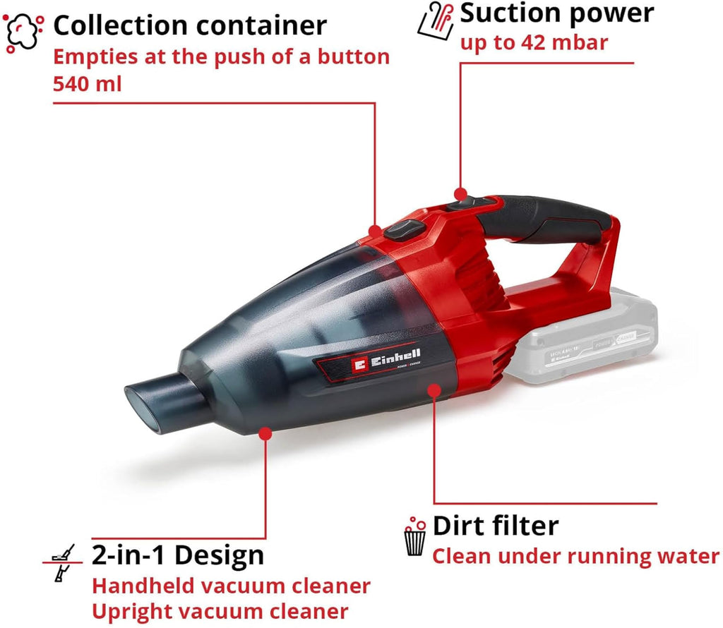 Einhell Power X-Change 18V Cordless Handheld Vacuum Cleaner | TE-VC 18 Li