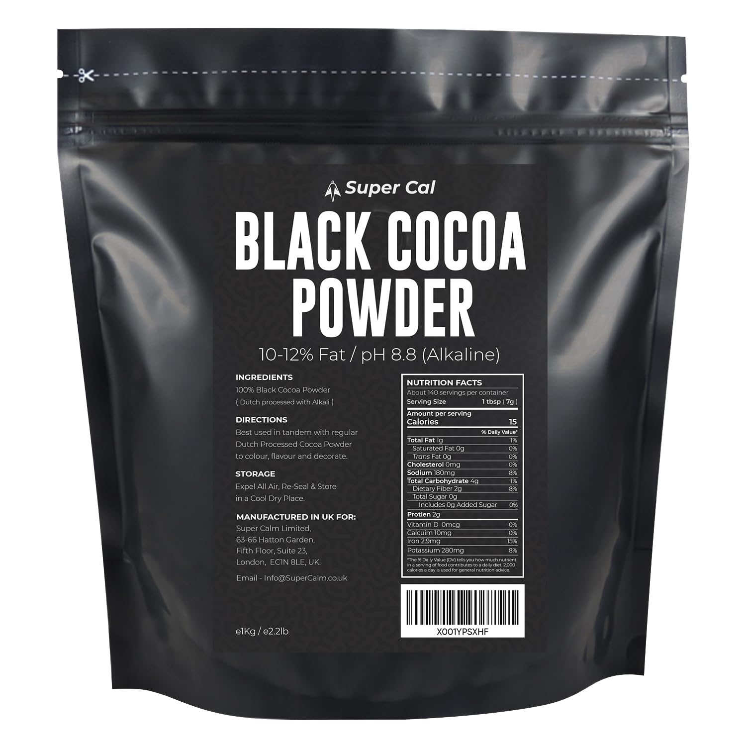 Black Cocoa Powder – 1kg Dutch Processed Unsweetened