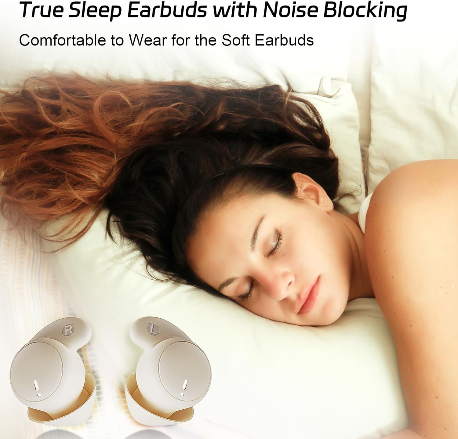 LOBKIN Sleep Headphones – Bluetooth 5.4 Invisible Buds for Side Sleepers
