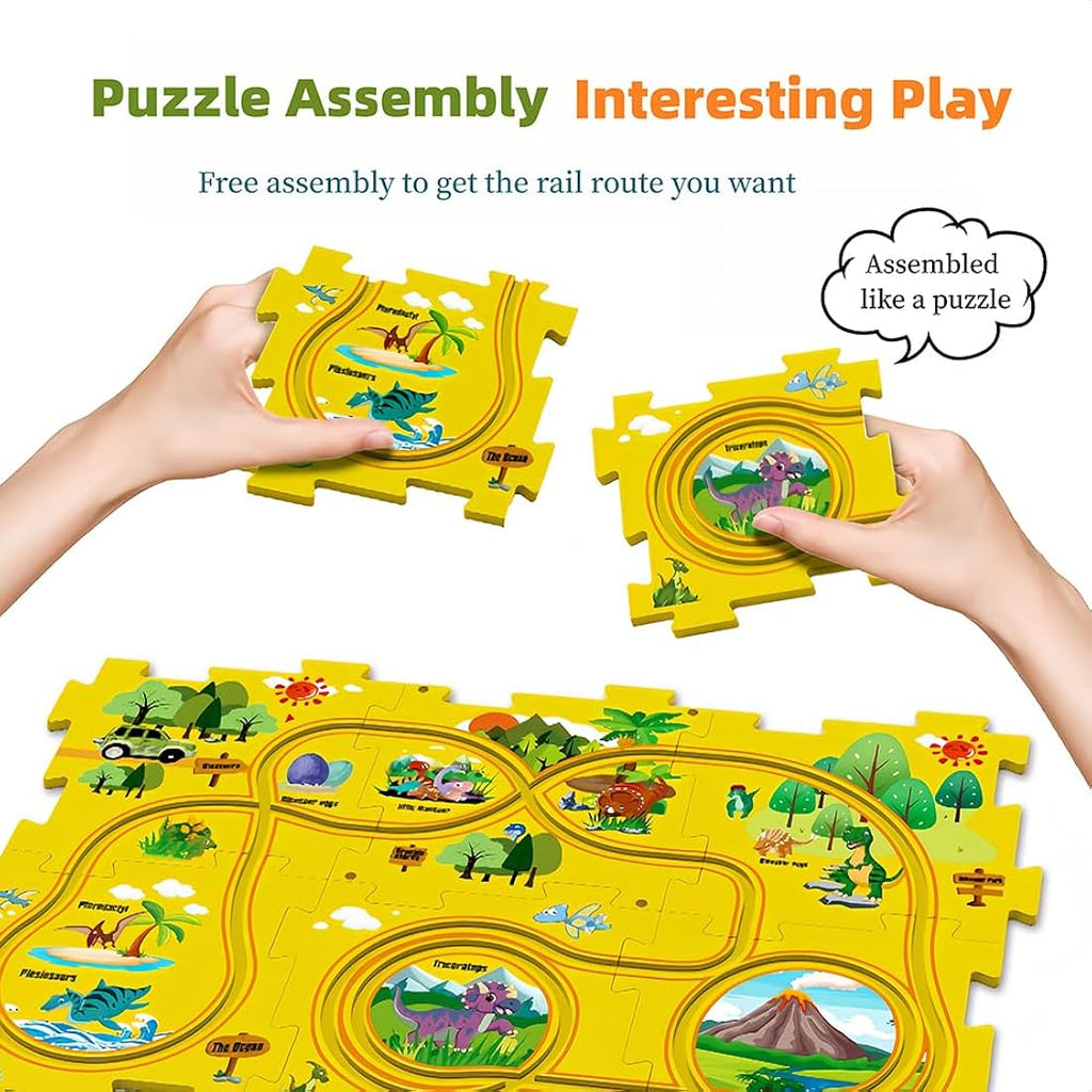 Jolof Store DIY Puzzle Racer Car Track Set | 8-Piece Educational Toy