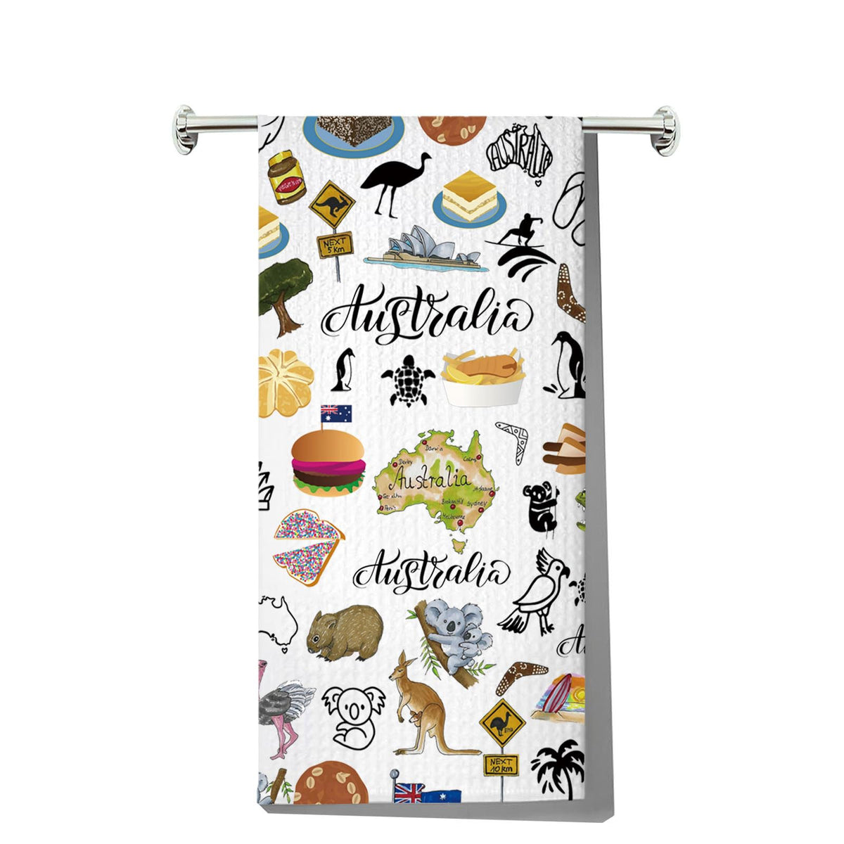 MYSOMY Australia Kitchen Towel Australian Kitchen Decor Australia Themed Gifts Australian Dish Towel Australia Housewarming Gift Australia UK