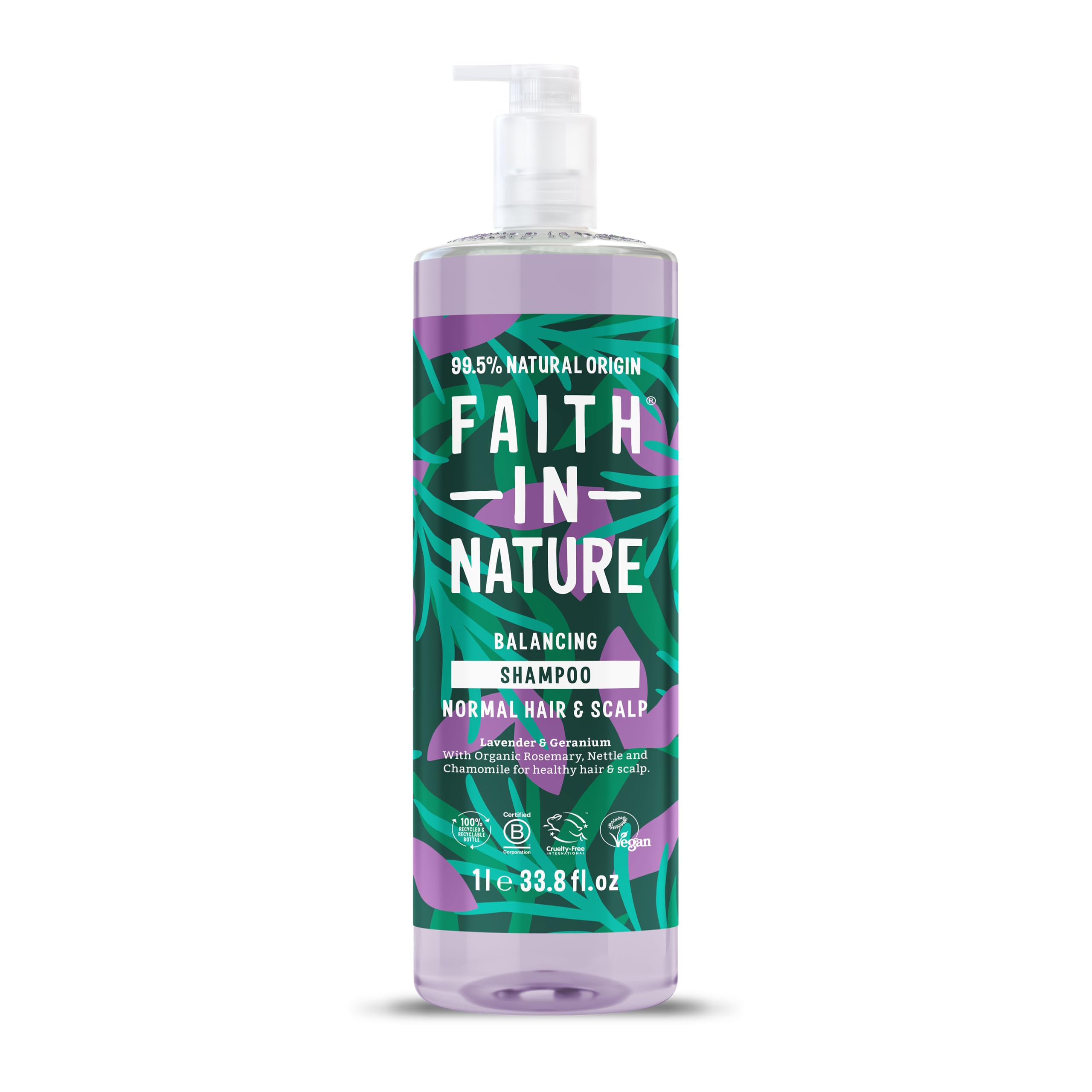 Faith In Nature Lavender & Geranium Balancing Shampoo - 1L Vegan