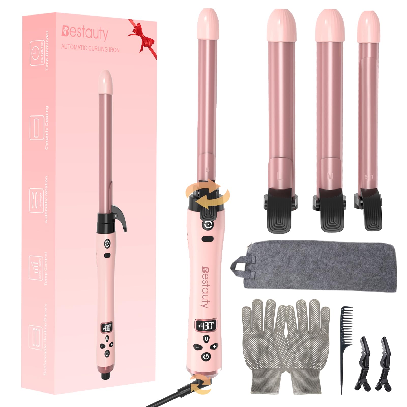 Bestauty 4-in-1 Automatic Hair Curler | Rotating Ceramic Curling Iron