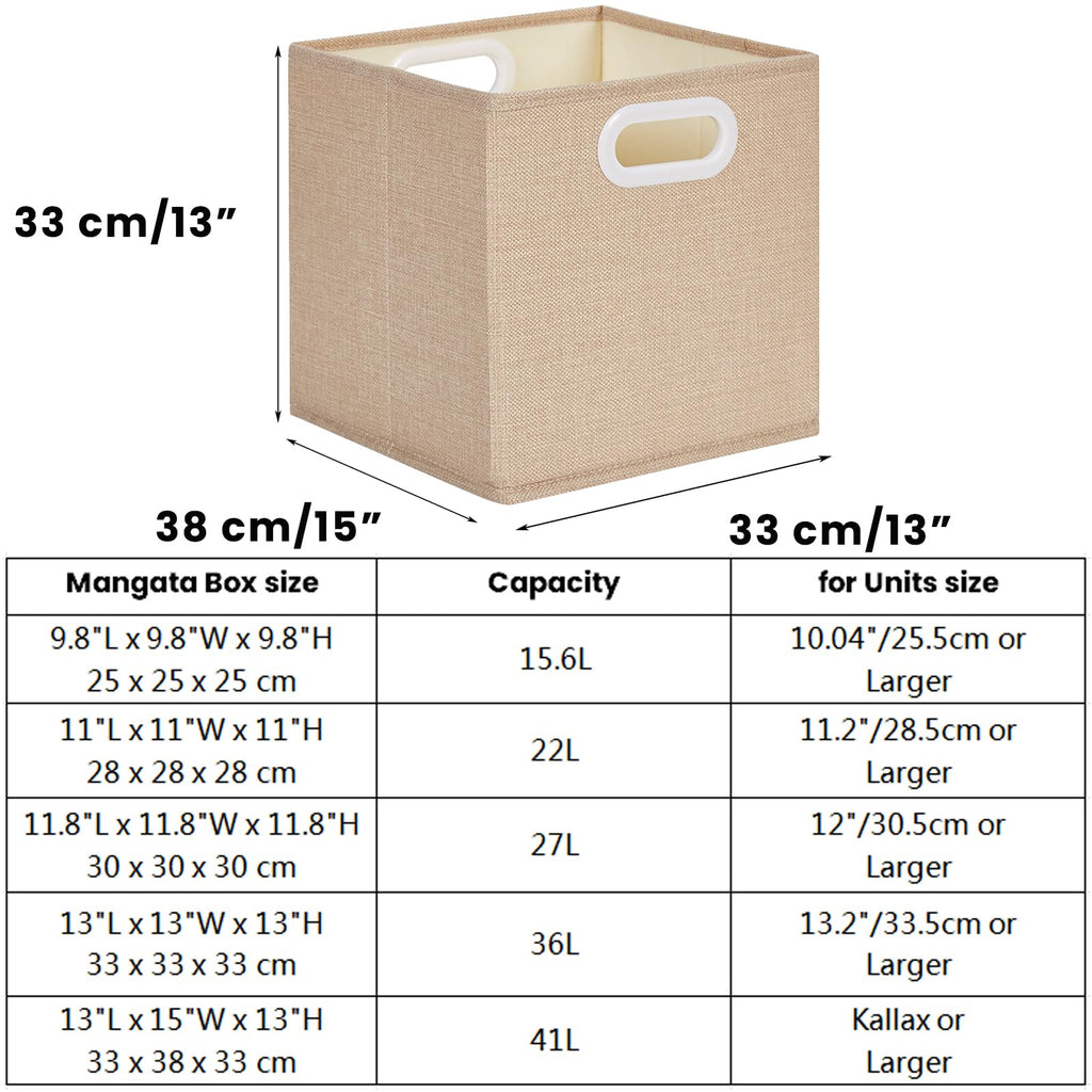 Mangata Cube Storage Boxes 33x38x33cm, Light Khaki, 4Pcs