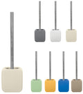KW Cube Ceramic Toilet Brush and Holder - Cream Modern Decor