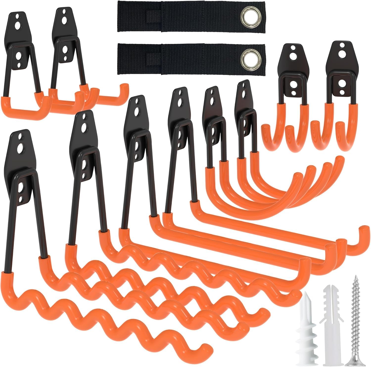 Kitmiido Heavy Duty Garage Hooks - 10 Pack Steel Wall Mount Organizer