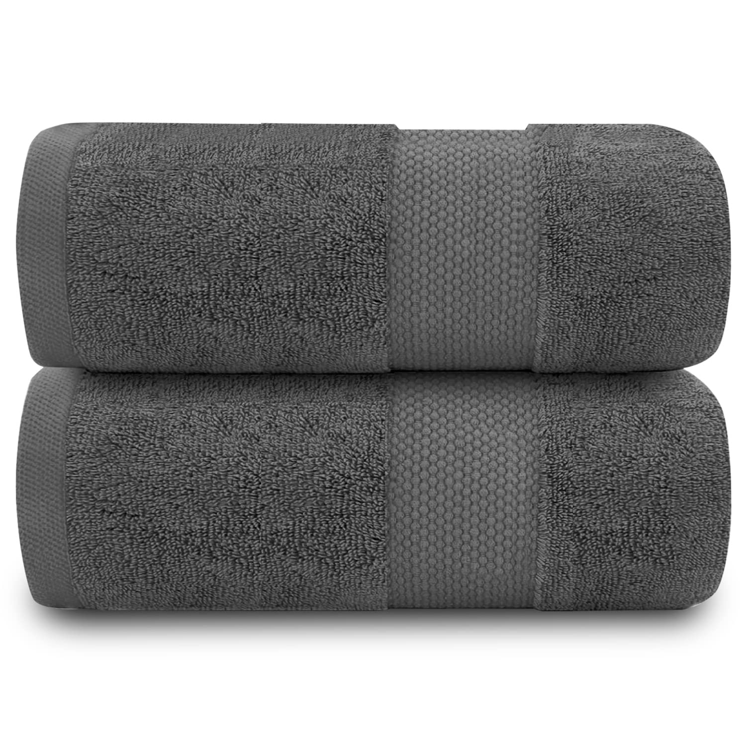 GC Gaveno Cavailia 100% Cotton Bath Sheets | 700 GSM Charcoal - 2 Pack