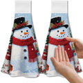 CUTHOLLOW Christmas Snowman Hanging Kitchen Towels | Microfiber Set of 2
