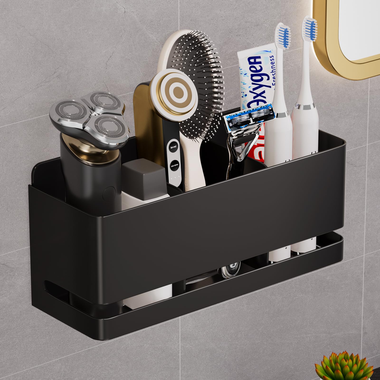 YESENT Aluminum Wall Mounted Electric Toothbrush Holder | 3-Slot Black